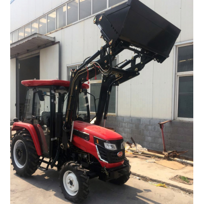 big power 4 wheel 60hp 4wd cheap farm tractor with front loader for sale